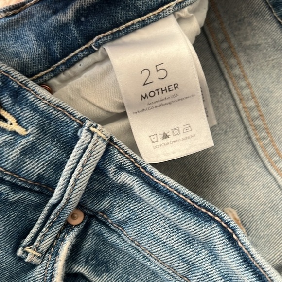 Mother The Pixie Dazzler Ankle Fray Secret Sister Distressed Button Fly Jeans - Picture 7 of 12